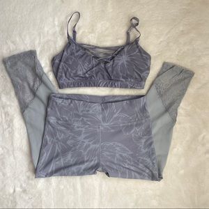 Fabletics matching gray floral set
